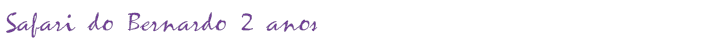 Safari do Bernardo 2 anos