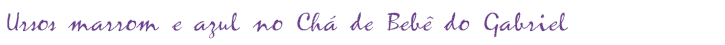 Ursos marrom e azul no Chá de Bebê do Gabriel