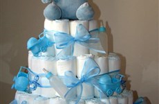 Bolo de fraldas para chá de bebê 
